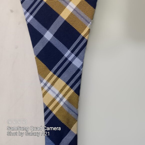 'SADDLEBRED' 100% Silk Plaid Adjustable Bowtie EUC - Picture 4 of 5